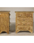 Pair of Distressed Vintage Nightstands with Subtle Brown and Green Patina
