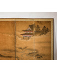 Meiji Six-Panel Folding Screen with Courtly Landscape and Pavilion-10. Asian & Chinese Furniture, Art, Antiques, Vintage Home Décor for sale at FEA Home