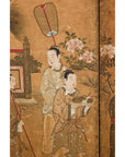 Meiji Six-Panel Folding Screen with Courtly Landscape and Pavilion-12. Asian & Chinese Furniture, Art, Antiques, Vintage Home Décor for sale at FEA Home