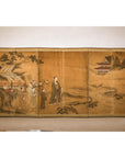 Meiji Six-Panel Folding Screen with Courtly Landscape and Pavilion-3. Asian & Chinese Furniture, Art, Antiques, Vintage Home Décor for sale at FEA Home