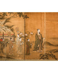 Meiji Six-Panel Folding Screen with Courtly Landscape and Pavilion-5. Asian & Chinese Furniture, Art, Antiques, Vintage Home Décor for sale at FEA Home