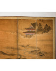 Meiji Six-Panel Folding Screen with Courtly Landscape and Pavilion-7. Asian & Chinese Furniture, Art, Antiques, Vintage Home Décor for sale at FEA Home