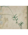 Midcentury Japanese Minimalist Botanical Print in Custom Gold Frame under Glass