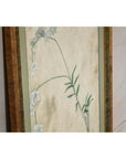 Midcentury Japanese Minimalist Botanical Print in Custom Gold Frame under Glass