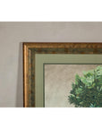Midcentury Minimalist Botanical Print in Custom Gold Frame under Glass