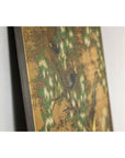 Painted Asian Metal Wall Art with Birds Perched on Foliage and Vibrant Blooms