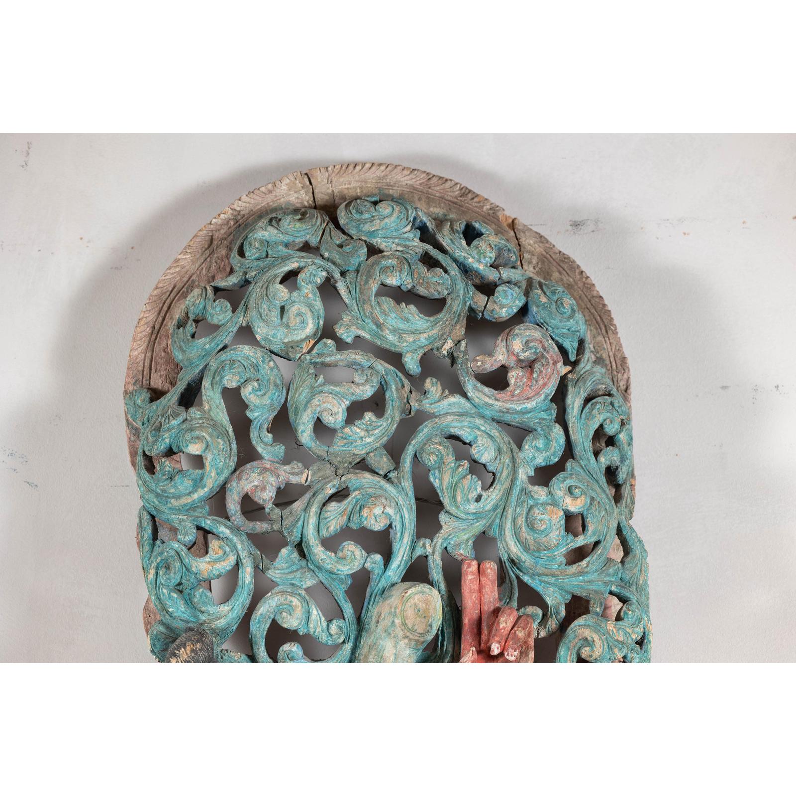 Antique Carved Wood Sculpture of Parvati with Vibrant Polychrome-10. Asian &amp; Chinese Furniture, Art, Antiques, Vintage Home Décor for sale at FEA Home