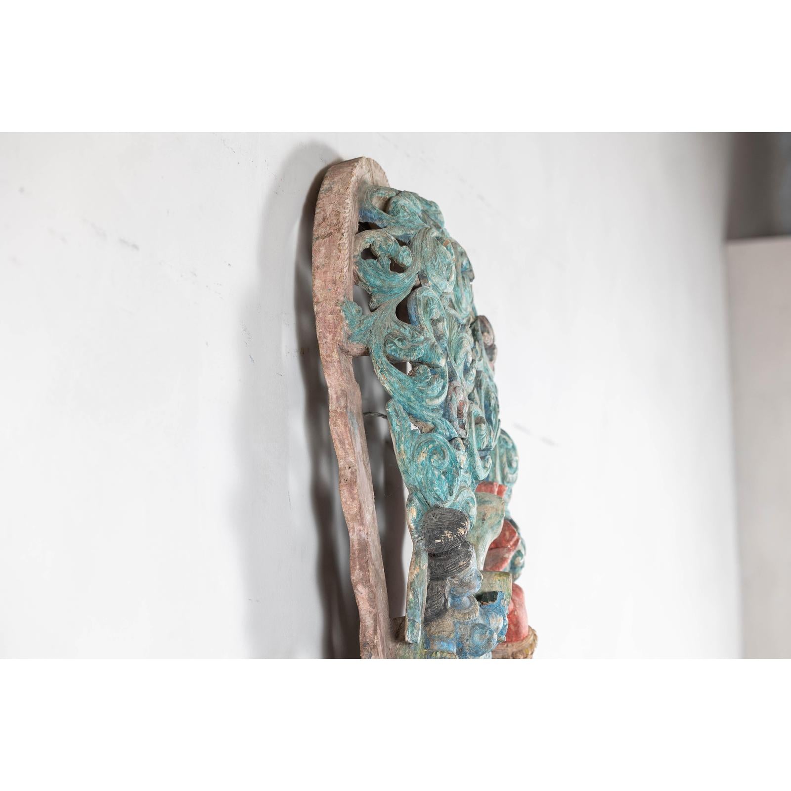 Antique Carved Wood Sculpture of Parvati with Vibrant Polychrome-12. Asian &amp; Chinese Furniture, Art, Antiques, Vintage Home Décor for sale at FEA Home