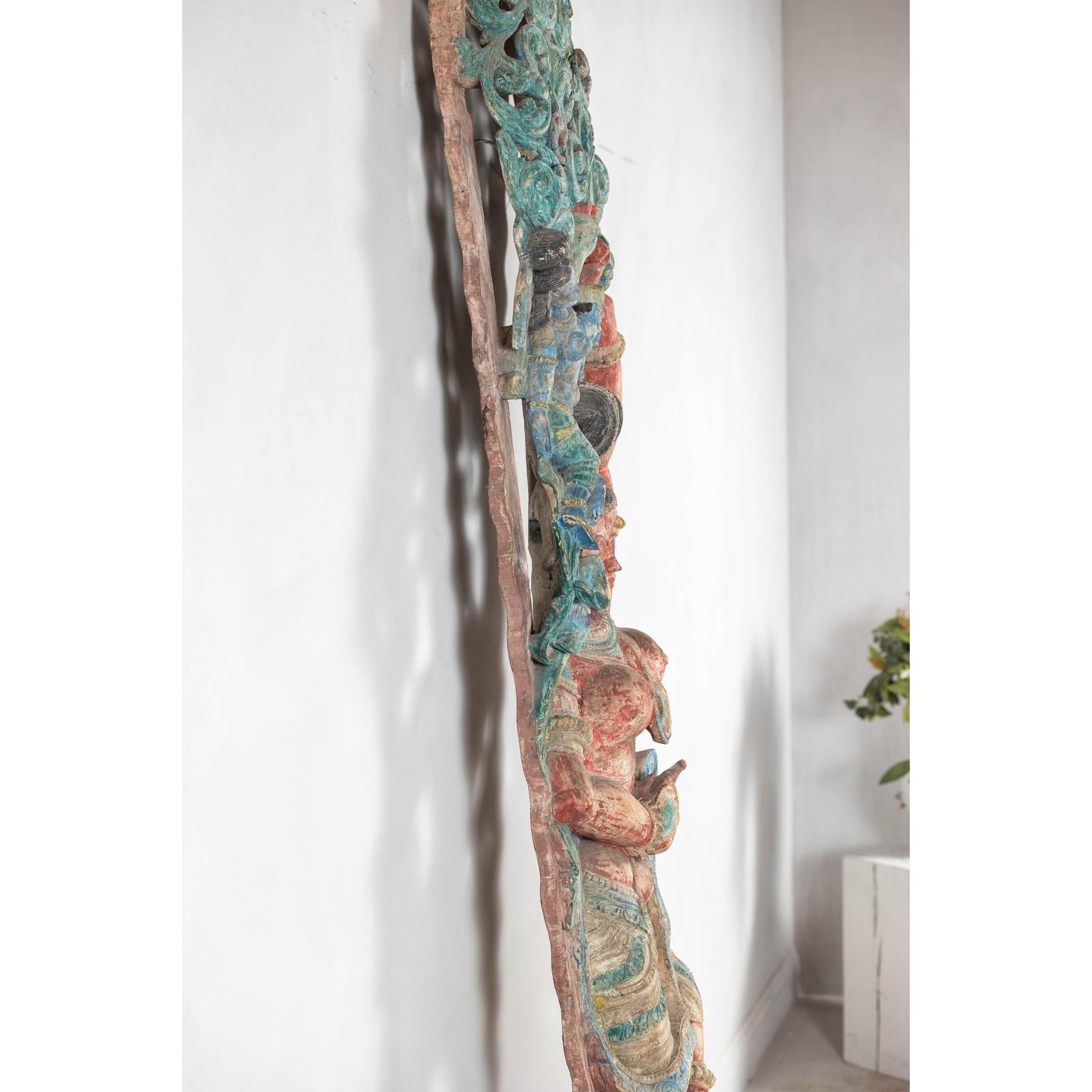 Antique Carved Wood Sculpture of Parvati with Vibrant Polychrome-14. Asian &amp; Chinese Furniture, Art, Antiques, Vintage Home Décor for sale at FEA Home