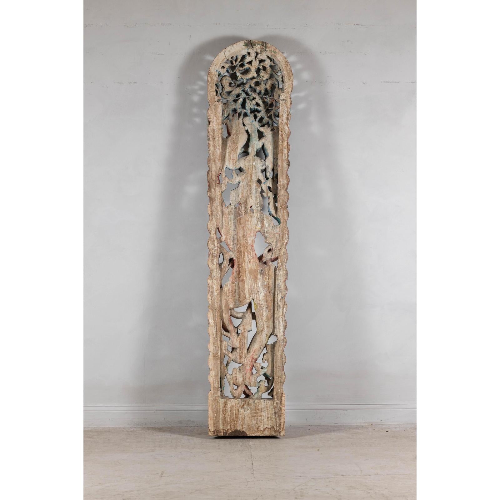 Antique Carved Wood Sculpture of Parvati with Vibrant Polychrome-15. Asian &amp; Chinese Furniture, Art, Antiques, Vintage Home Décor for sale at FEA Home