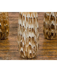 Three Slender Vases with Brown & White Drip, Sold Each