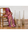 Three Slender Vases with Brown & White Drip, Sold Each