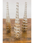 Three Slender Vases with Brown & White Drip, Sold Each