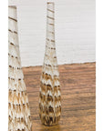Three Slender Vases with Brown & White Drip, Sold Each