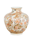 Kutani Style Vintage Vase with Flowers and Butterflies