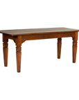 Wooden Dining Room Table with Lotiform Capitals and Custom Satin Finish