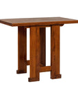 Midcentury Wooden Console Table with Art Deco Inspired Base