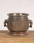 Meiji Japanese Bronze Hibachi with Elephant Ring Handles, full gallery view