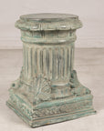 Verdigris bronze pedestal, three-quarter right view