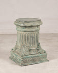 Verdigris bronze pedestal, three-quarter left view