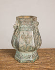 Vintage East Asian Hexagonal Bronze Vase with Koi Relief, additional gallery view 16