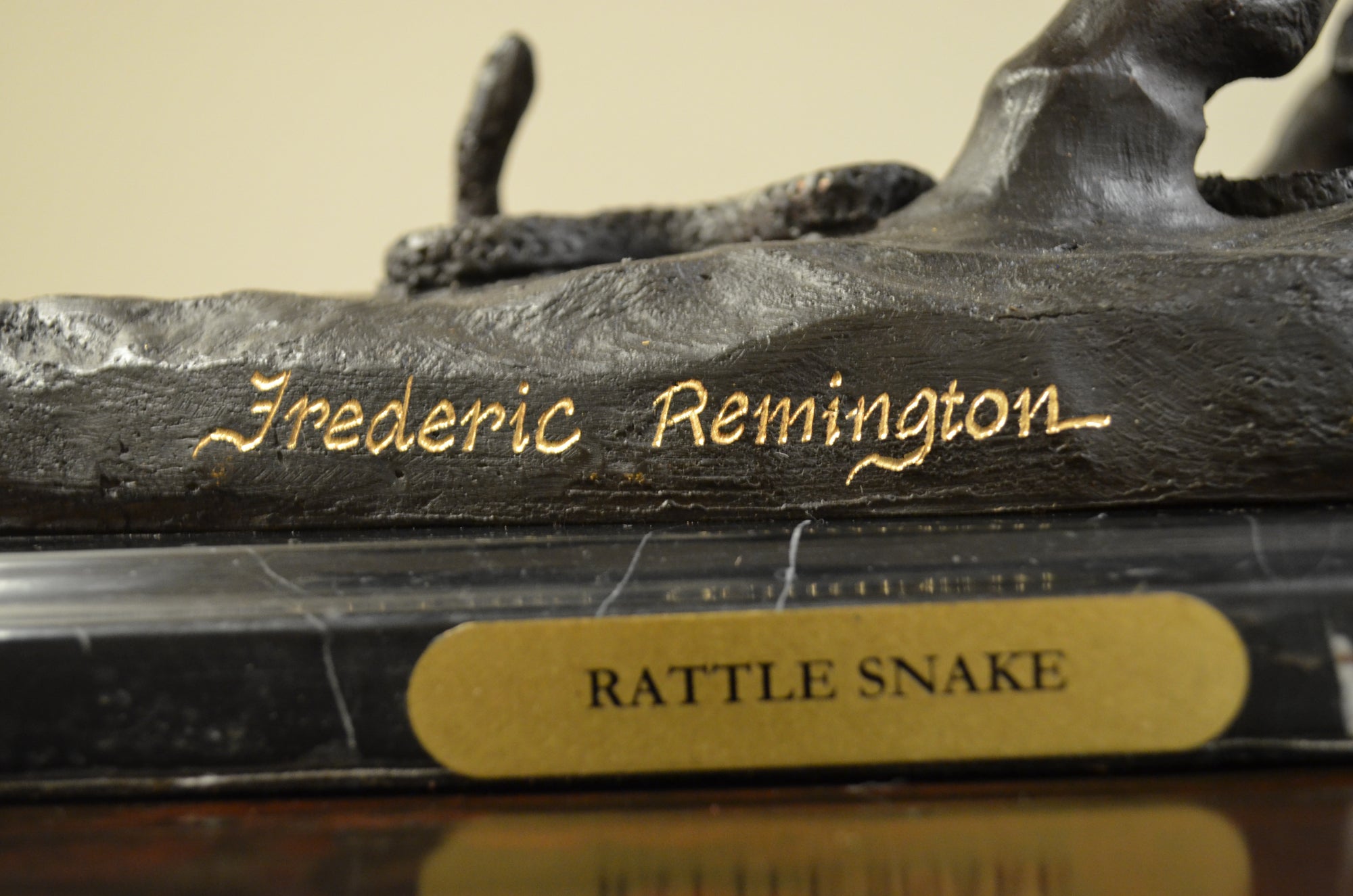 &quot;Rattlesnake&quot; Frederic Remington Bronze Tabletop Statue