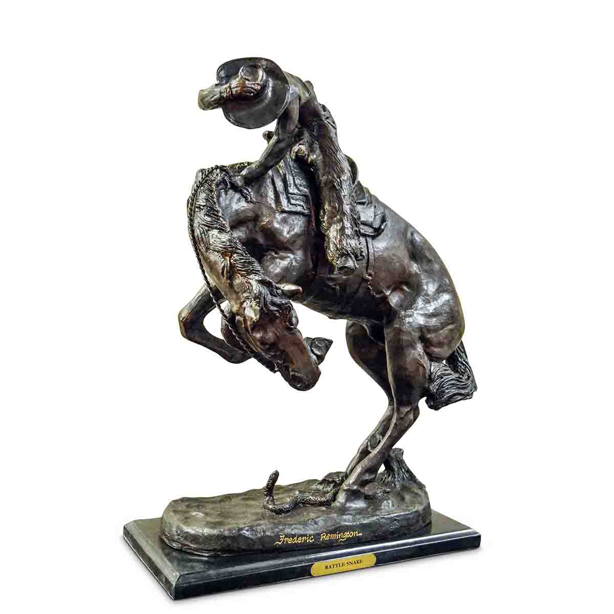 &quot;Rattlesnake&quot; Frederic Remington Bronze Tabletop Statue
