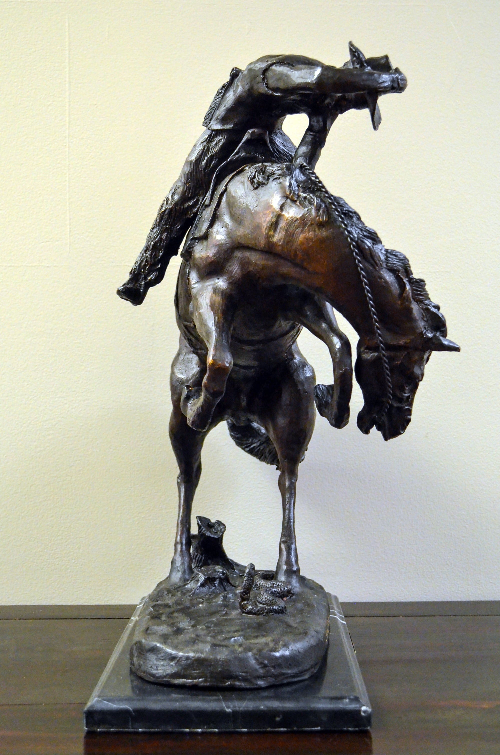 &quot;Rattlesnake&quot; Frederic Remington Bronze Tabletop Statue