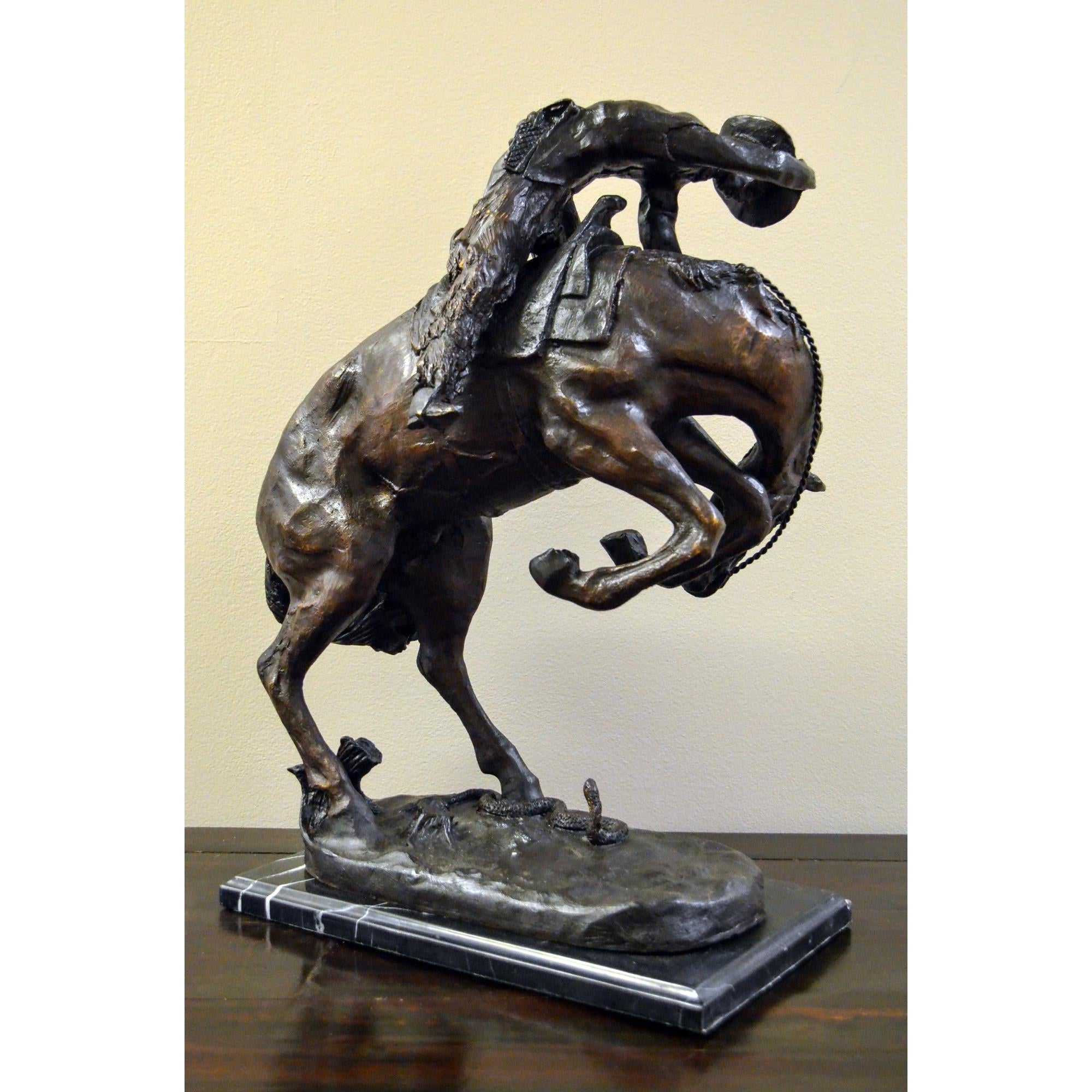 Rattlesnake Frederic Remington Bronze Tabletop Statue | FEA Home