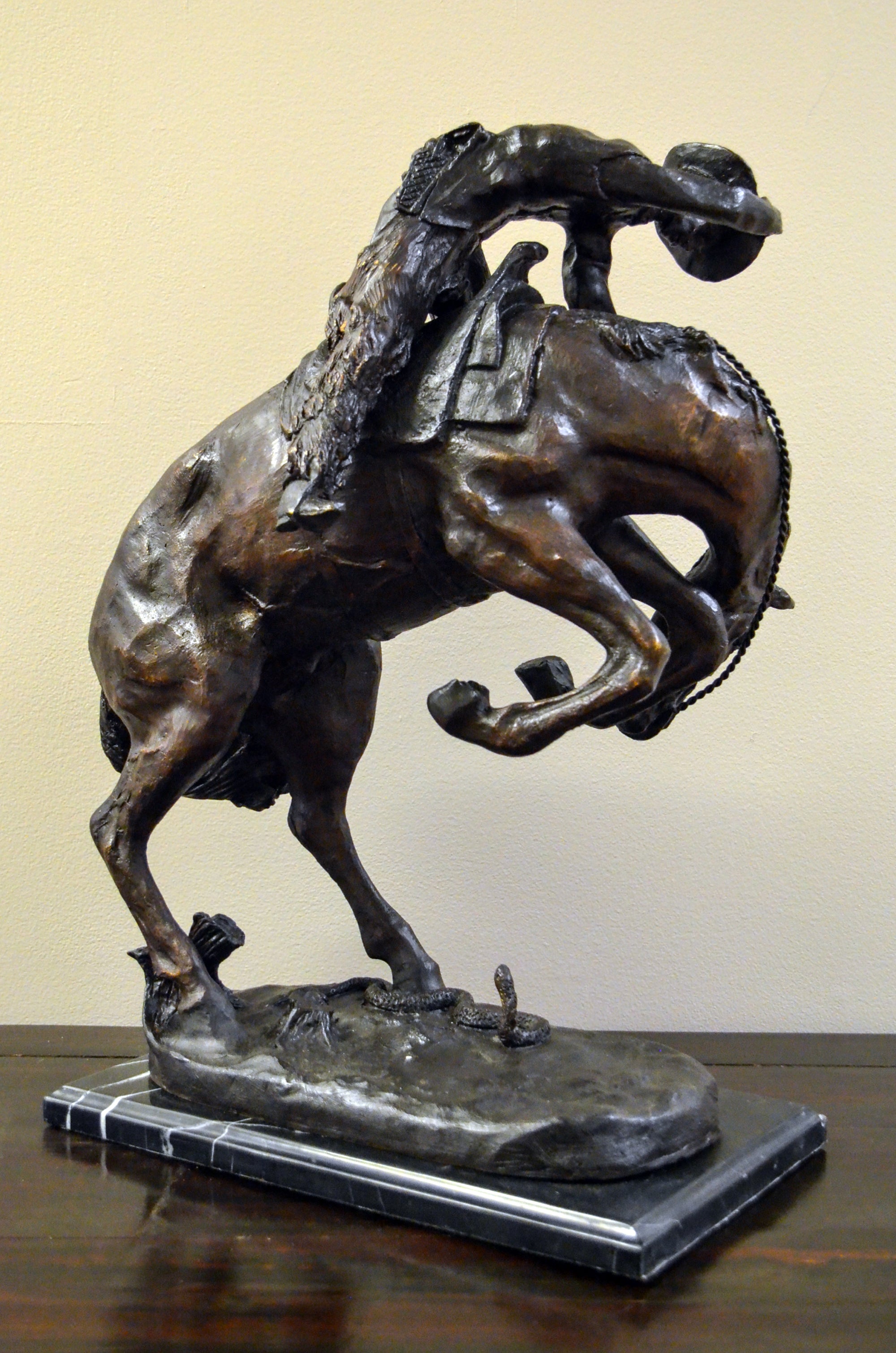 &quot;Rattlesnake&quot; Frederic Remington Bronze Tabletop Statue