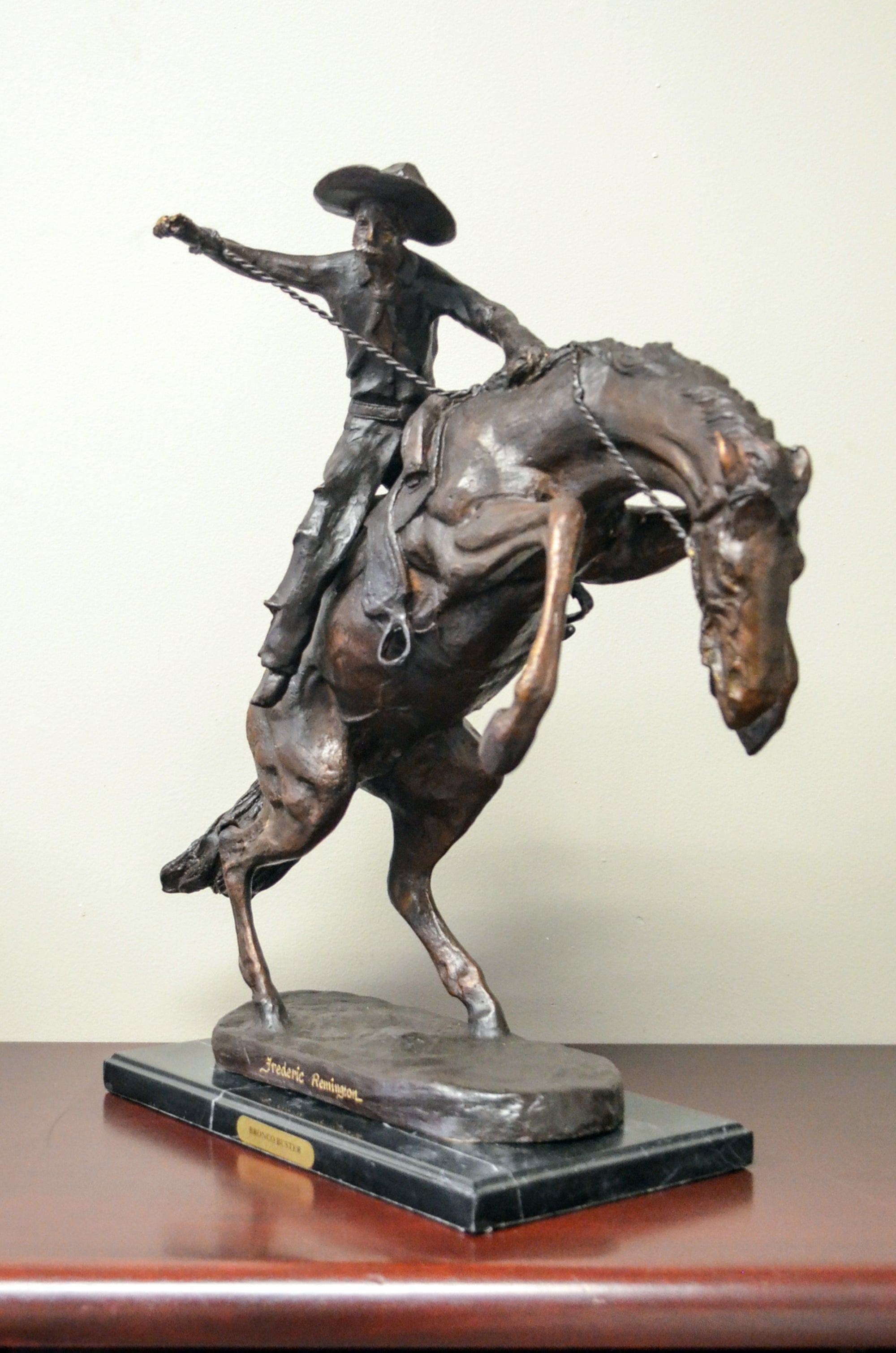 "Bronco Buster" Frederic Remington Bronze Tabletop Statue