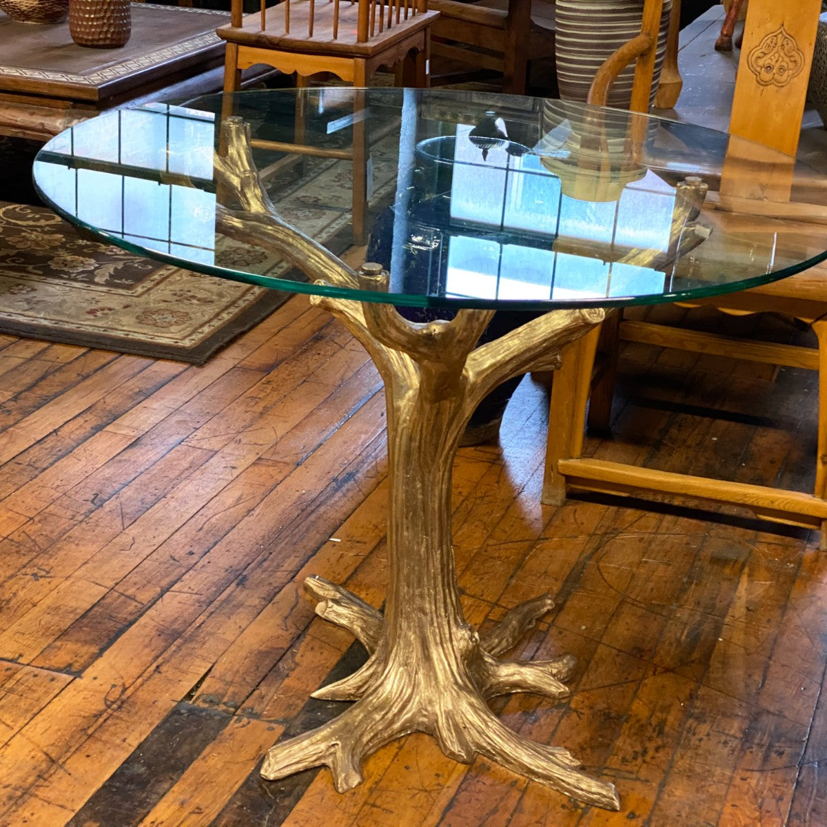 Bronze Tree Table in Gold Patina-4. Asian &amp; Chinese Furniture, Art, Antiques, Vintage Home Décor for sale at FEA Home