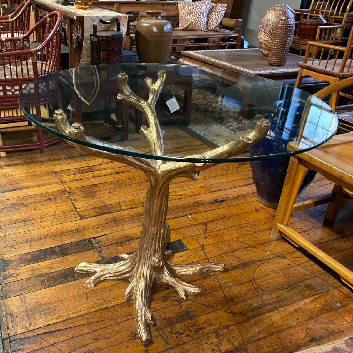 Bronze Tree Table in Gold Patina-7. Asian &amp; Chinese Furniture, Art, Antiques, Vintage Home Décor for sale at FEA Home