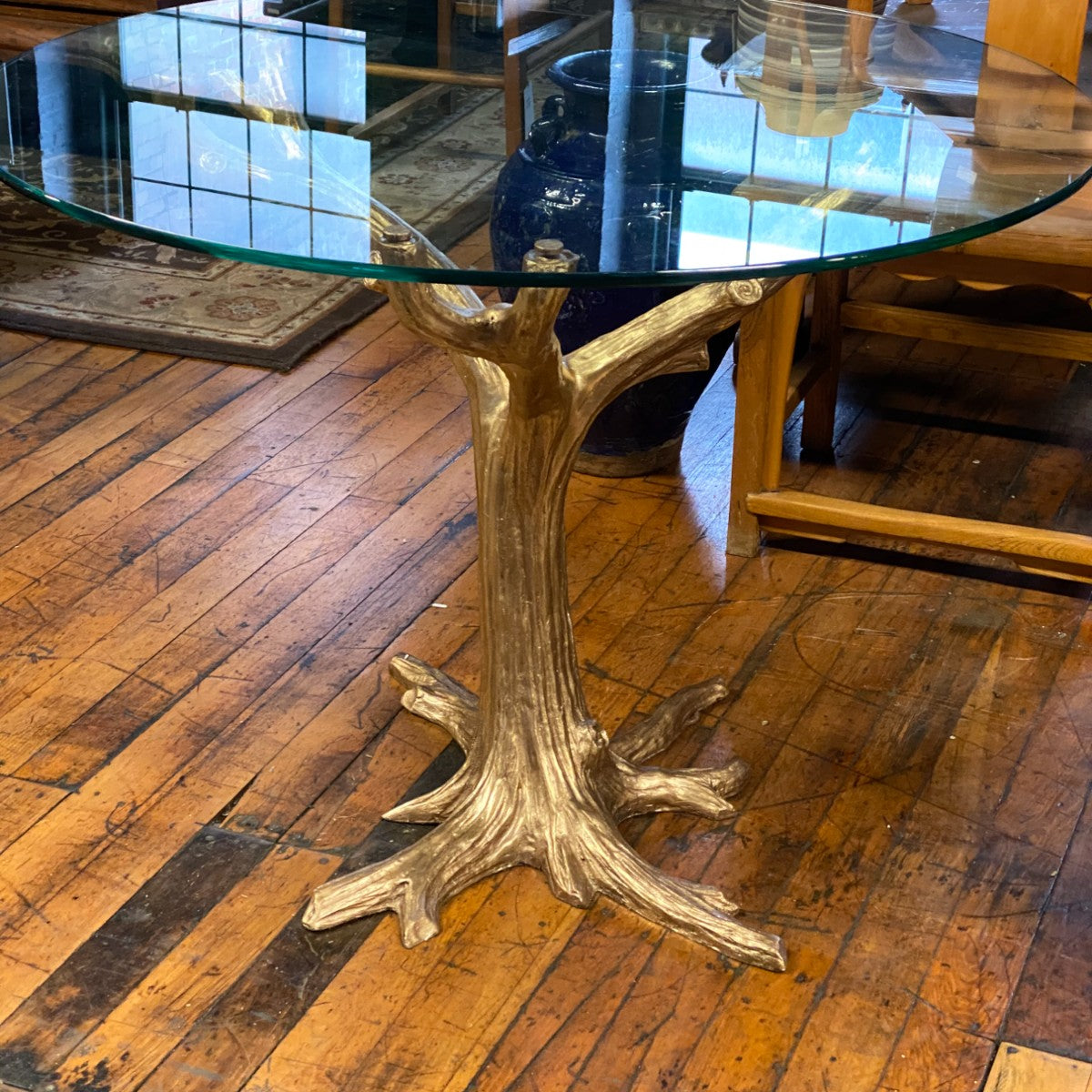 Bronze Tree Table in Gold Patina-2. Asian & Chinese Furniture, Art, Antiques, Vintage Home Décor for sale at FEA Home