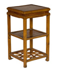 Three-Tier Accent Table with Geometric Shelf