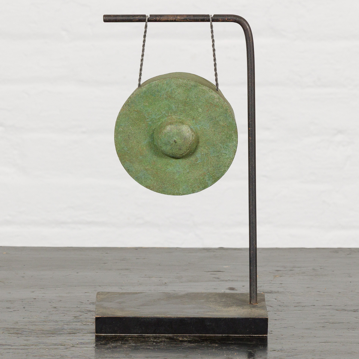 Swinging Bronze Gong Mounted on Custom Base-1. Asian & Chinese Furniture, Art, Antiques, Vintage Home Décor for sale at FEA Home