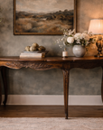 Louis XV-Style Demi-Lune Desk with Three Drawers & Pull-out Desktop-1. Asian & Chinese Furniture, Art, Antiques, Vintage Home Décor for sale at FEA Home