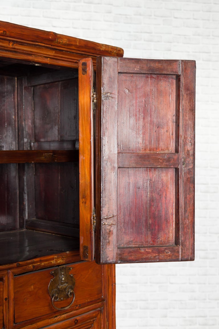 Wooden cabinet with multiple doors on a white background