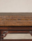 Woven rattan trunk, rear view
