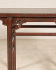 Chinese Qing elm console table back view
