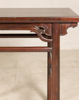 Chinese Qing elm console table top view