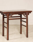 Chinese Qing elm console table construction detail