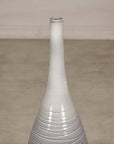 Tall Modern Gray-Glazed Ceramic Bottle Vase with Spiral Incising, additional gallery view 13