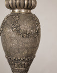 Set of Three Vintage Indian Silver-Plated Embossed Vessels, top detail