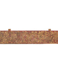 Gilt and red carved wood architectural panel on white background