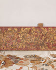 Gilt and red carved wood architectural panel reverse angle
