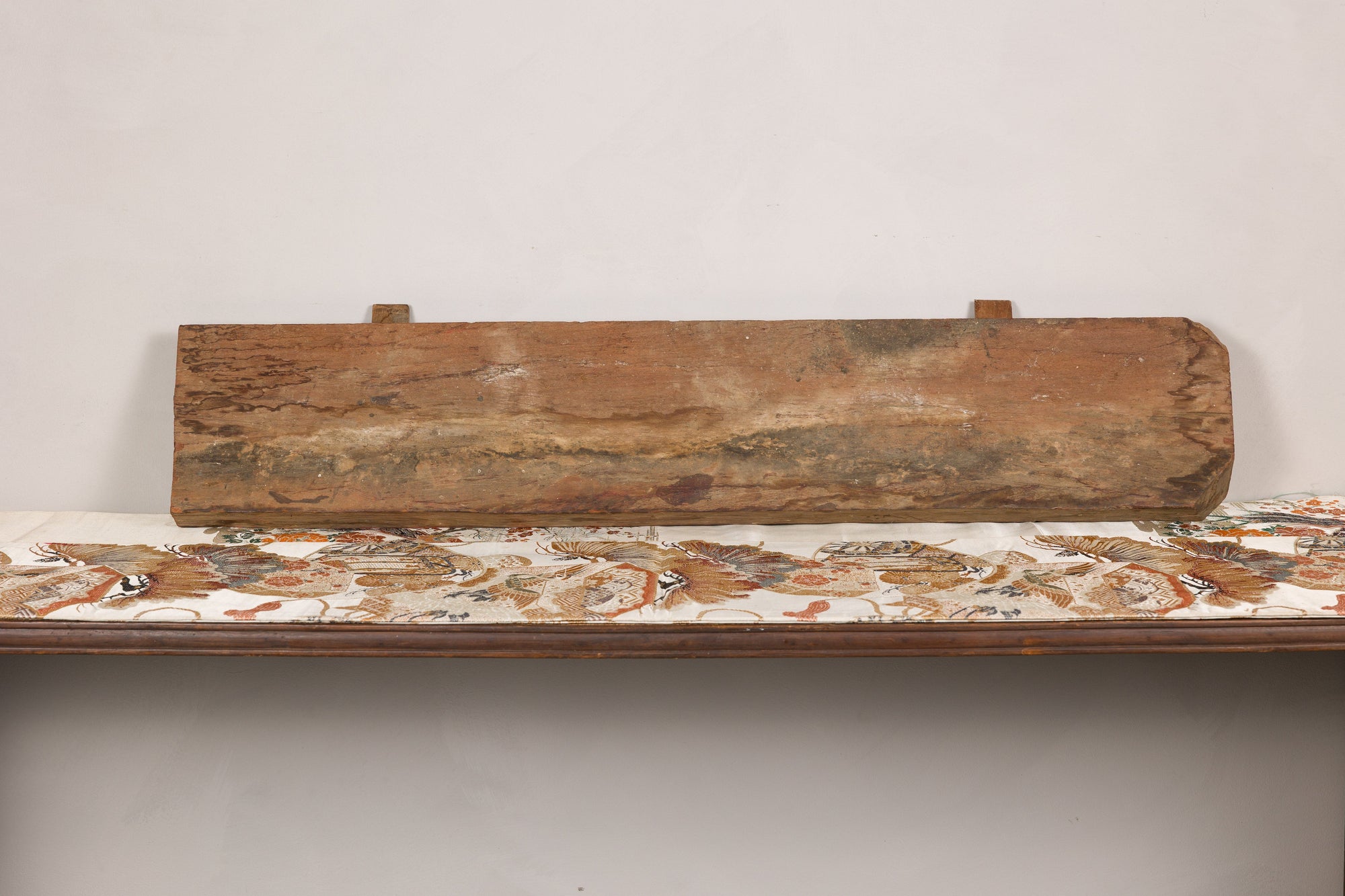 Gilt and red carved wood architectural panel alternate view
