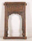Antique Indian carved wood frame, straight-on front view