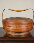 Vintage Chinese Woven Rattan Basket with Painted Cover, additional gallery view 13