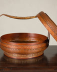 Vintage Chinese Woven Rattan Basket with Painted Cover, additional gallery view 16